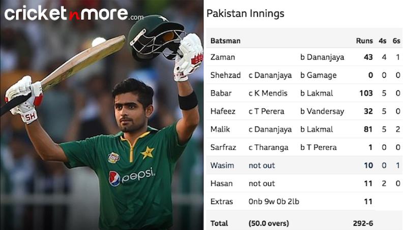 Oct.13 - Pakistan post 292/6 against SL in first ODI