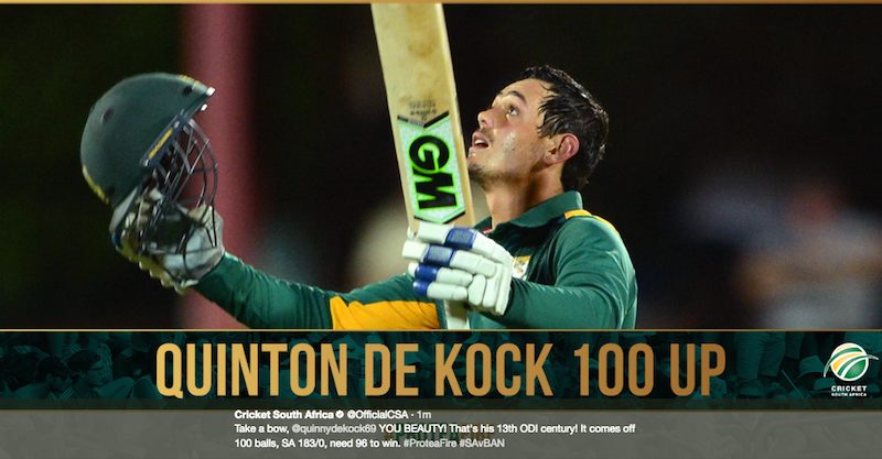 SA vs Bangladesh quinton de kock