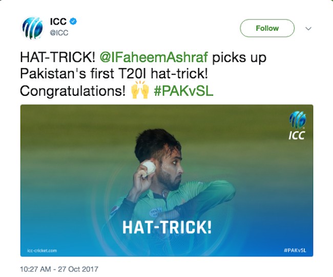 hat-trick Fahim Ashraf