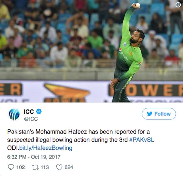 bowling action Muhammad Hafeez