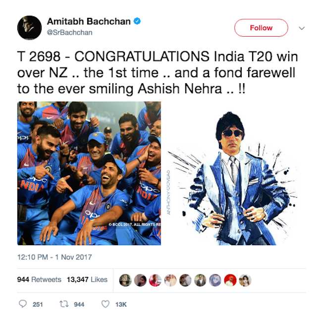 Ashish Nehra Amitabh bachchan