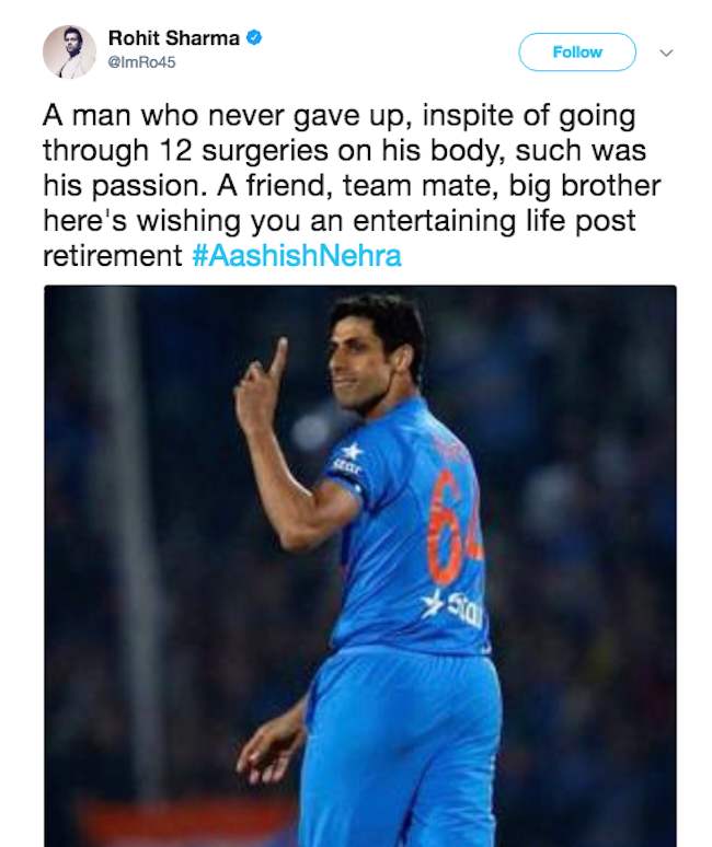 Ashish Nehra Rohit Sharma