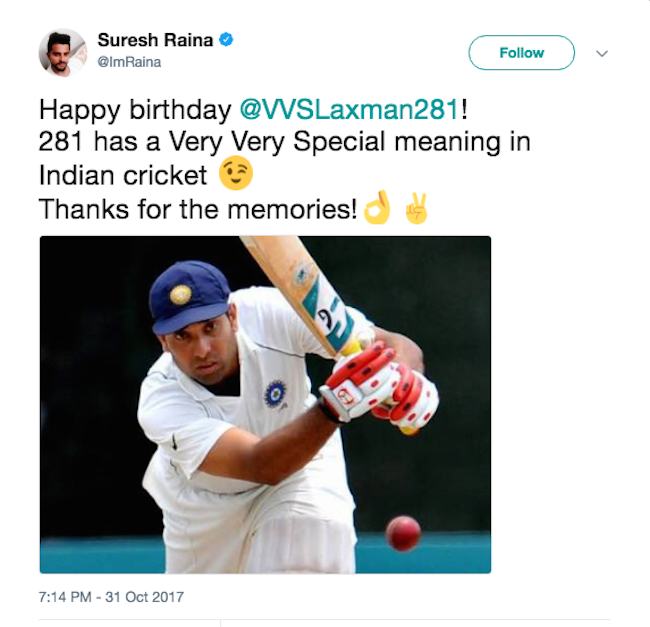 vvs laxman sureh raina