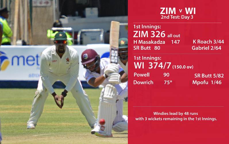 second test WI vs Zimbabwe