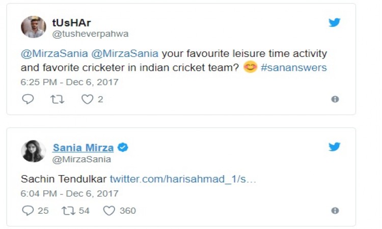 Sania Mirza names her favourite Indian cricketer