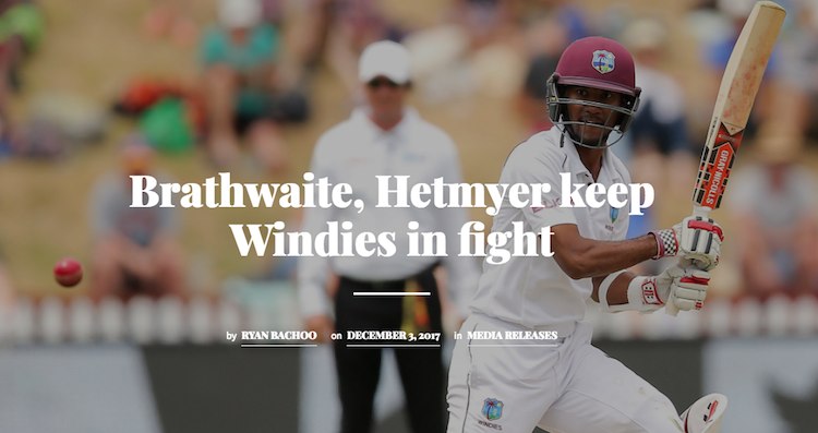 1s Test WI vs NZ