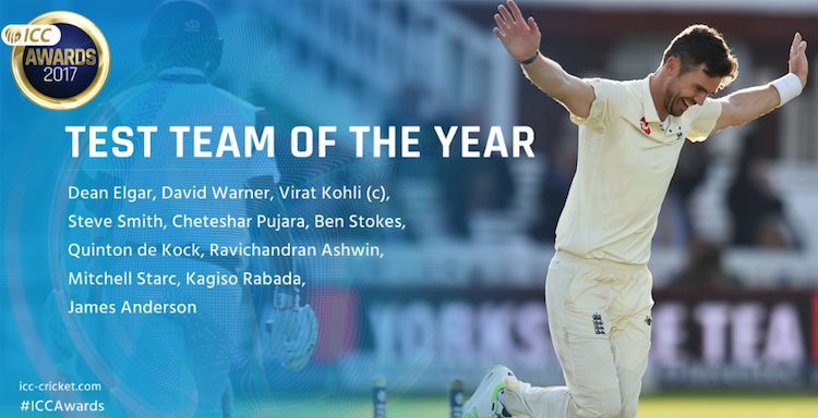 ICC Awards ICC announces Test team of the year 2017