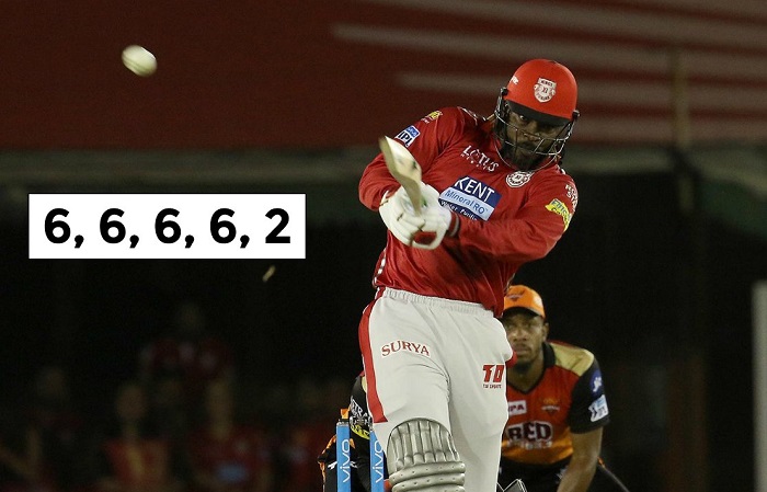 Chris Gayle hit 4 sixes in an over off Rashid Khan in T20s Chris Gayle hit 4 sixes in an over off Rashid Khan in T20s