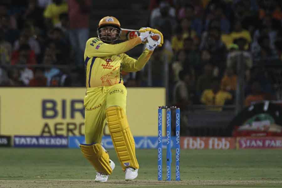 आईपीएल 2018 मैच के दौरान चेन्नई सुपर किंग्स हरभजन सिंह एक्शन की फोटो
