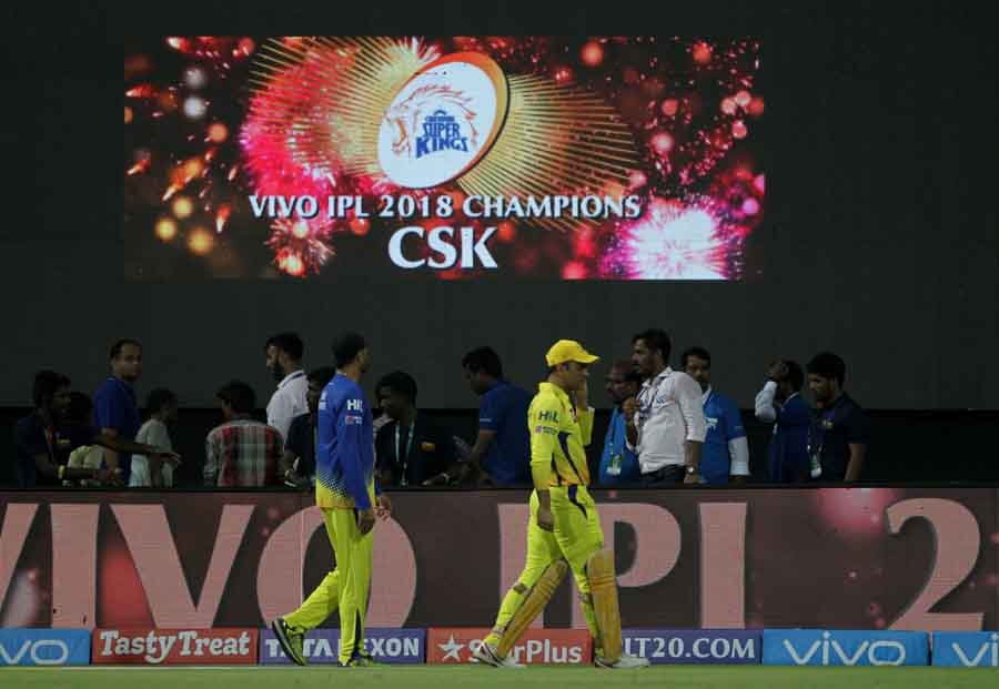 Chennai Super Kings Celebrate After Winning IPL 2018 Final Against Sunrisers Hyderabad Images