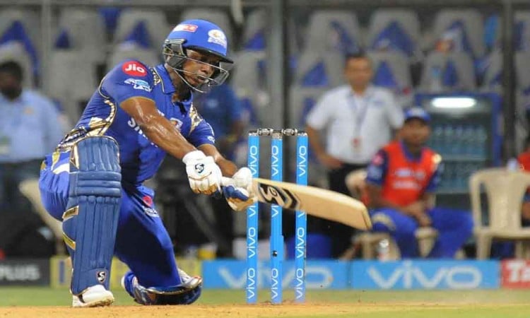 Mumbai Indians Evin Lewis In Action During An IPL 2018 Game Images