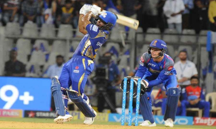 Mumbai Indians Evin Lewis In Action During An IPL 2018 Match Images