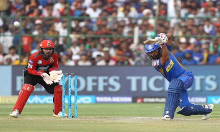 Rahul Tripathi Of Rajasthan Royals In Action During An IPL 2018 Match Between Rajasthan Royals And R