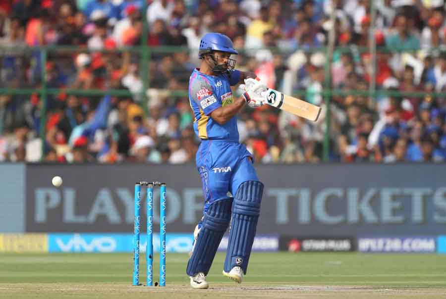 Rahul Tripathi Of Rajasthan Royals In Action During An IPL 2018 Match Between Rajasthan Royals And R in Hindi