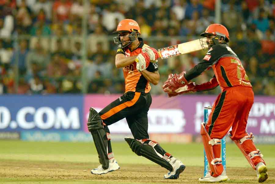 Sunrisers Hyderabads Manish Pandey In Action During An IPL 2018 Game Images