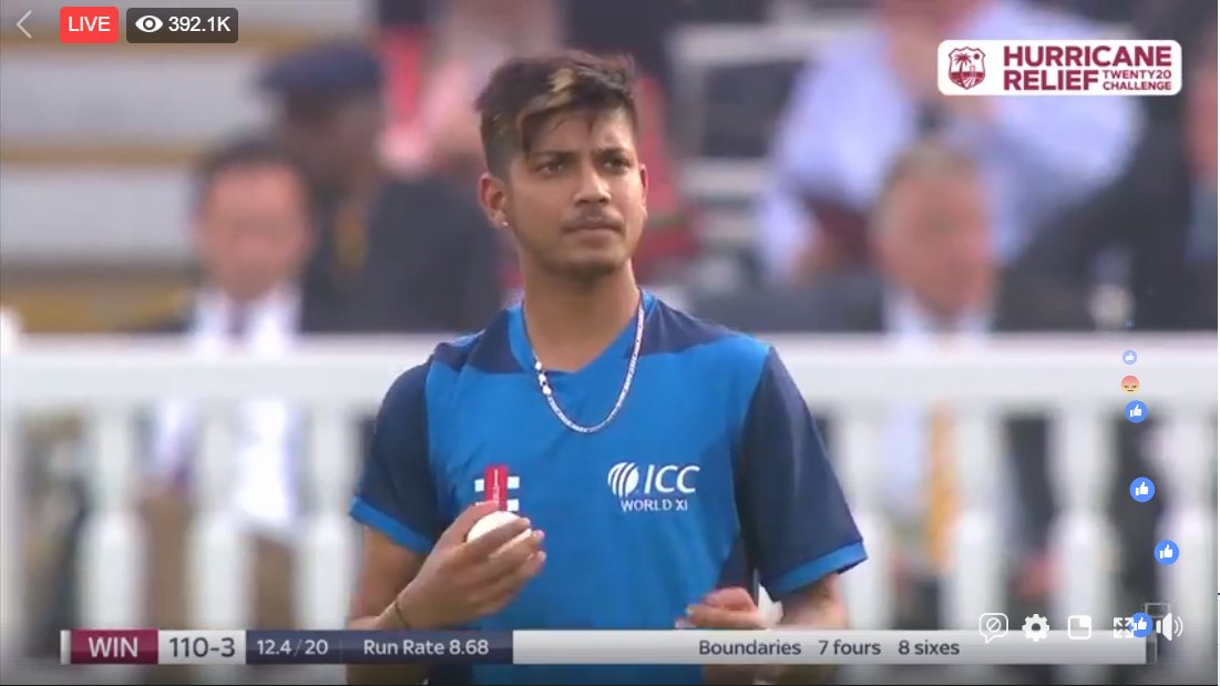Sandeep Lamichhane is the first player to make his International debut for a combined team Sandeep Lamichhane is the first player to make his International debut for a combined team