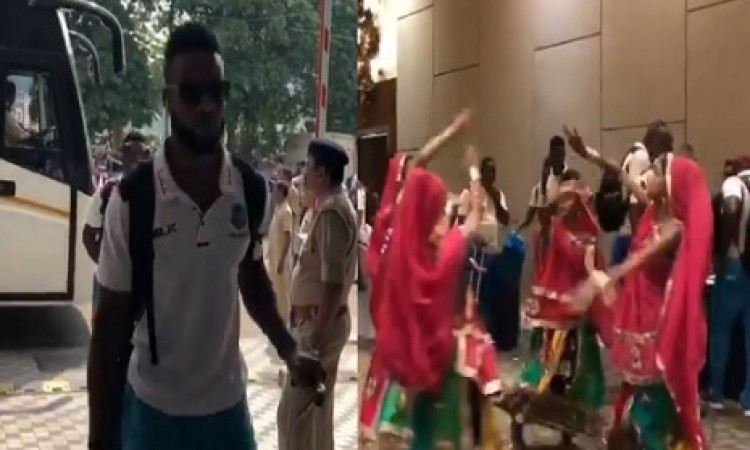 भारत आने पर वेस्टइंडीज की टीम का इस तरह से किया गया भव्य स्वागत, देखिए WATCH Images