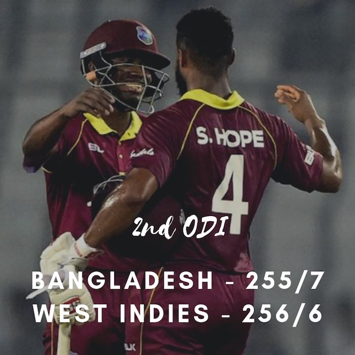 2nd ODI Mirpur West Indies tour of Bangladesh 2018
