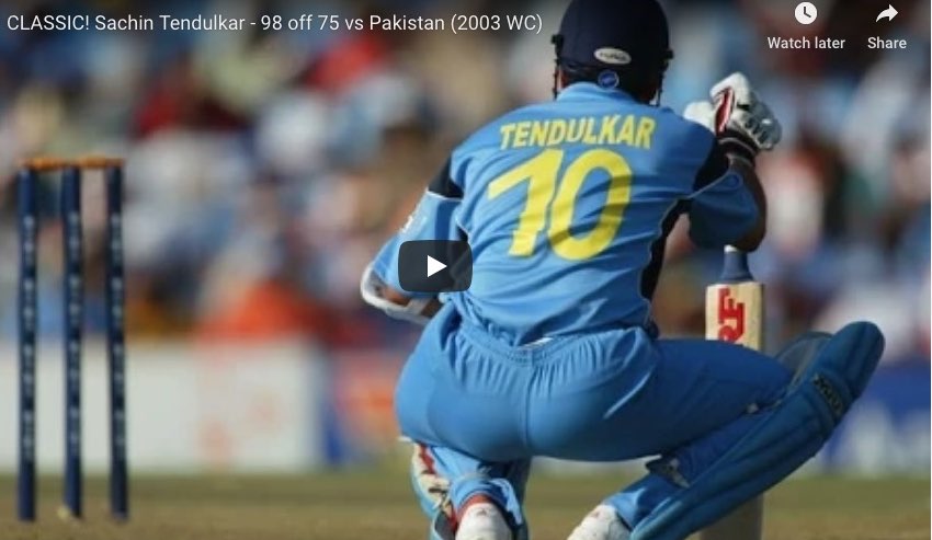 2003 World Cup Sachin Tendulkar vs Pakistan