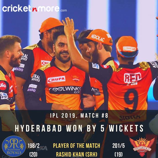 IPL 2019 SRH vs RR