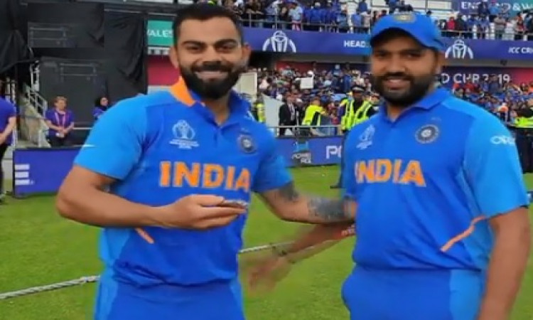 VIDEO श्रीलंका से मैच जीतने के बाद कोहली ने लिया हिट मैन रोहित का इंटरव्यू, खोला अच्छा परफॉर्मेंस कर