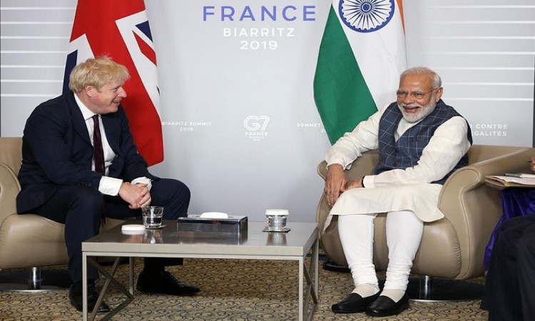 Narendra Modi and Boris Johnson 