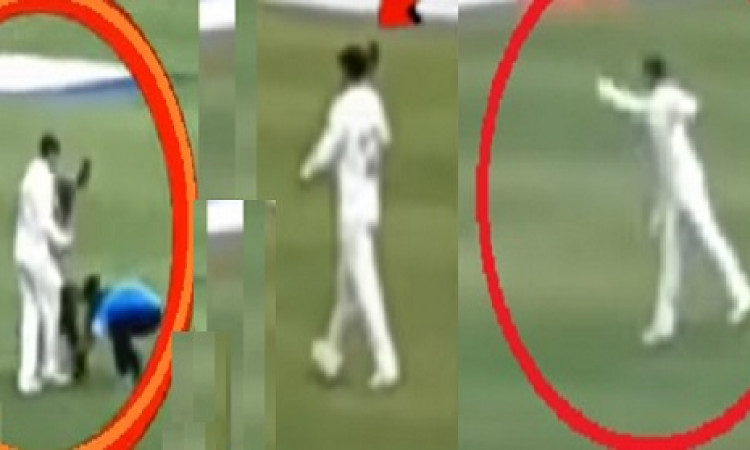 VIDEO तीसरे टेस्ट के दौरान भारतीय फैन सुरक्षा घेरा तोड़ा,  मैदान के अंदर जाकर डिकॉक के पैर छुए, फिर 