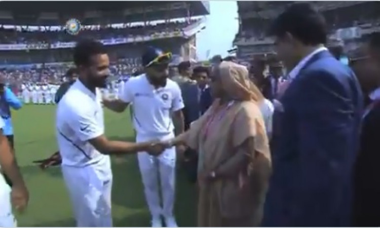 VIDEO शेख हसीना पिंक बॉल टेस्ट से पहले भारत - बांग्लादेश खिलाड़ियों से मिलीं Images