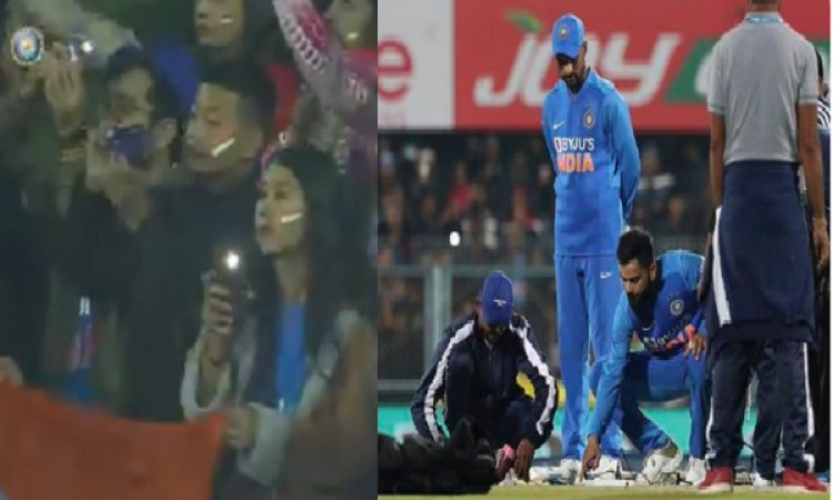VIDEO भारत - श्रीलंका का पहला टी-20 रद्द, लेकिन फैन्स ने मैच के दौरान एकजुट होकर वंदे मातरम गाया !