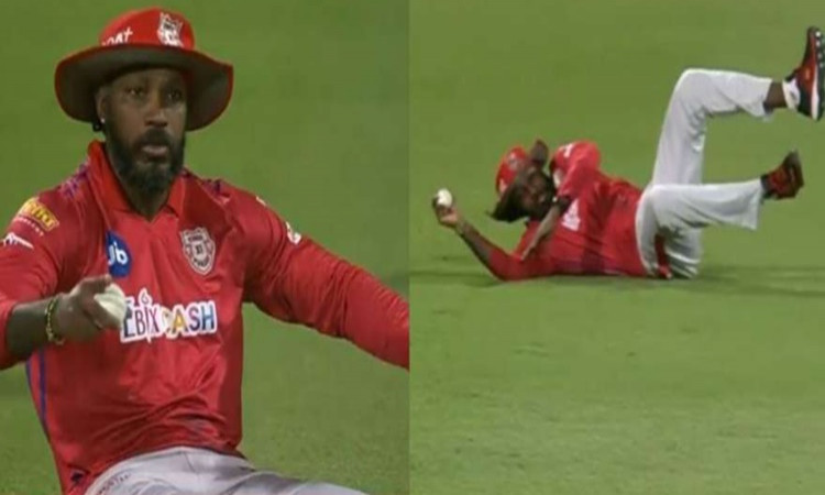  During RCB vs KXIP match Chris Gayle pulled off an outrageous dive to save four runs watch video in