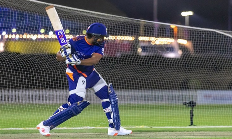 Mumbai indians skipper Rohit Sharma batting in the nets which must confused fans watch video in hind