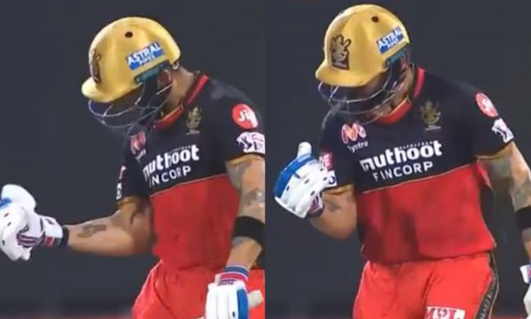 RCB captain Virat Kohli gets trolled by users after hitting his first boundary in 19th over in hindi