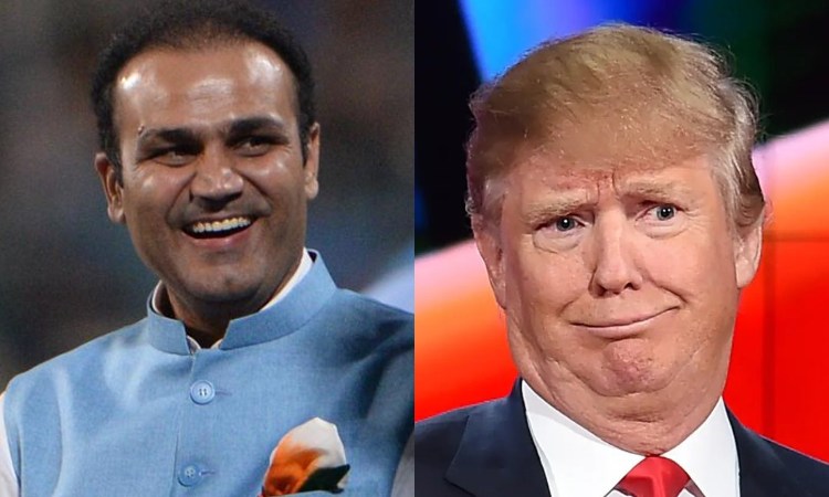  Former Indian cricketer Virender Sehwag reacts as Donald Trump loses to Joe Biden