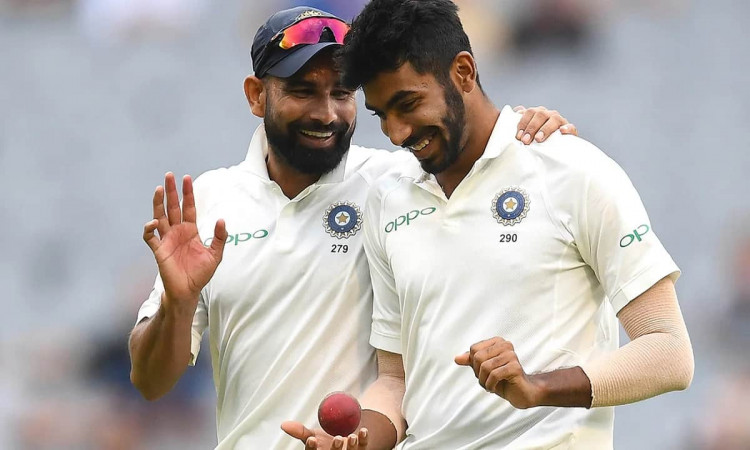 Image of Indian Cricketer Jasprit Bumrah and Mohammed Shami