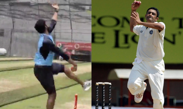 Cricket Image for VIDEO: बुमराह ने नैट प्रैक्टिस के दौरान की अनिल कुंबले की नकल, 'जंबो' ने भी कुछ इस