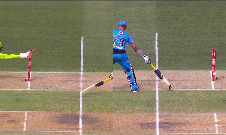 Cricket Image for VIDEO : 'एक ही बॉल पर दो बार रन आउट हुआ बल्लेबाज', बीबीएल में देखने को मिला एक अनो