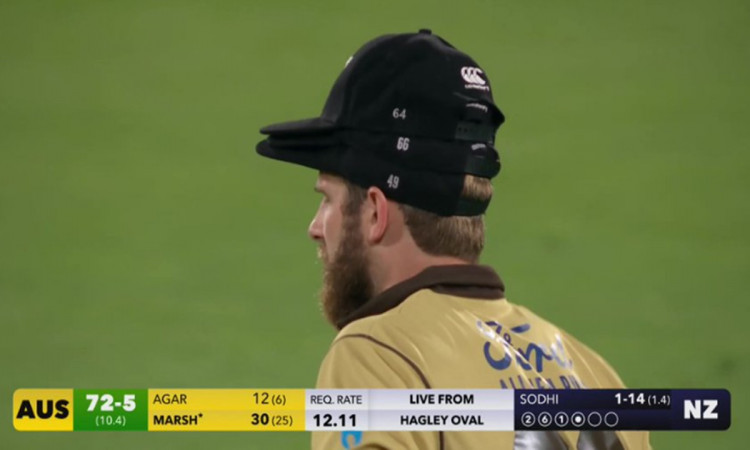 Cricket Image for Kane Williamson Wearing More Than One Cap During New Zealand Vs Australia T20 Matc