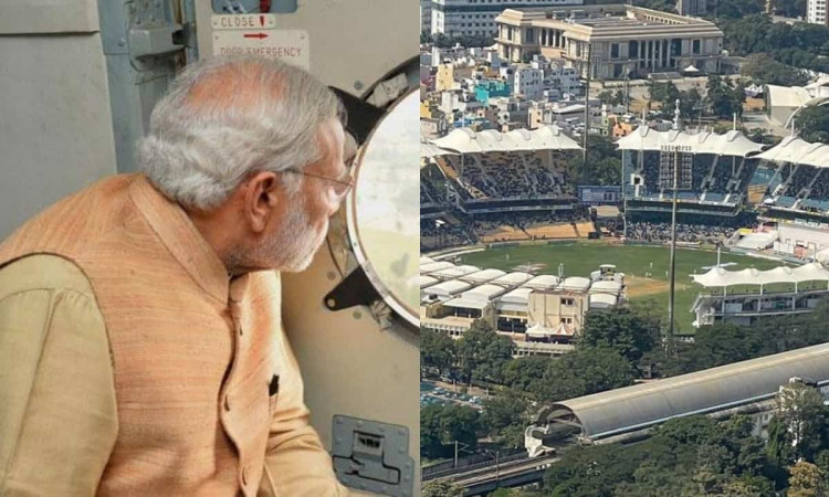 Cricket Image for PM Modi Catches A 'Fleeting View Of Interesting Match' Between India, England