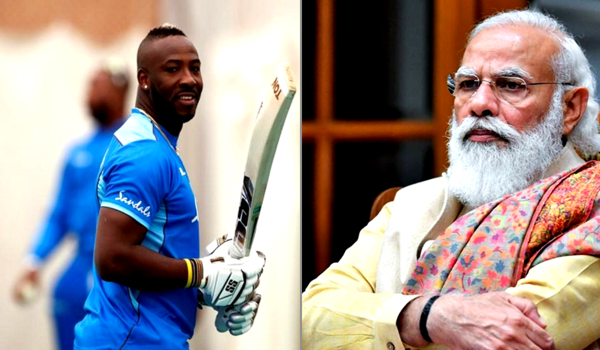 Andre Russell and PM Modi Andre Russell thanks PM Modi after getting vaccine from India