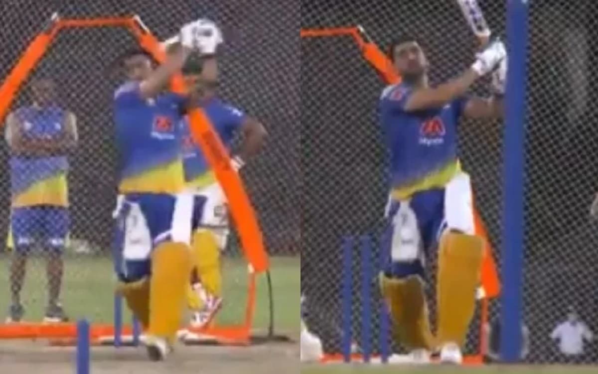 Chennai Super Kings MS Dhoni Video IPL 2021 MS Dhoni video as he Starts Traning for IPL 2021