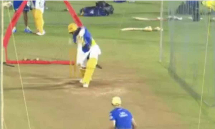Cricket Image for VIDEO : चेतेश्वर पुजारा कर रहे हैं छक्के लगाने की प्रैक्टिस, क्या CSK की प्लेइंग इ