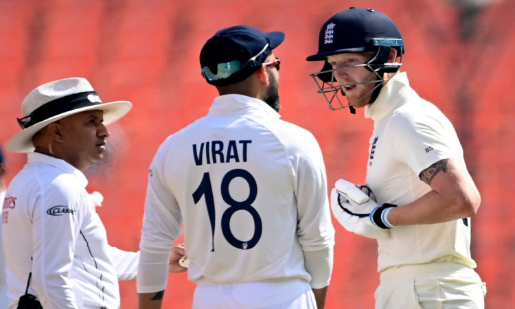 Cricket Image for Video: Heated Exchange Between Virat Kohli And Ben Stokes During 4th Test