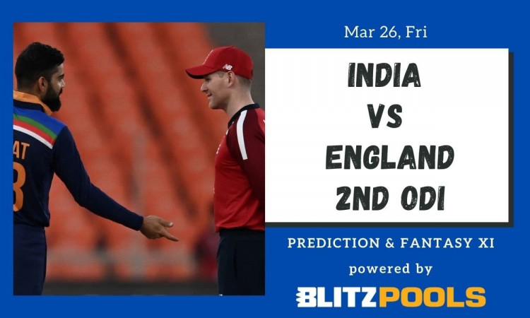 Cricket Image for India vs England, 2nd ODI – Blitzpools Prediction, Fantasy XI Tips & Probable XI