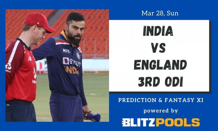Cricket Image for India vs England, 3rd ODI – Blitzpools Prediction, Fantasy XI Tips & Probable XI