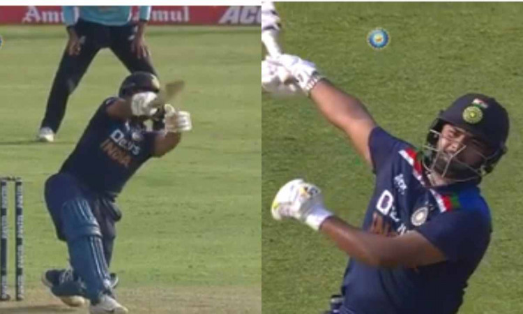 Cricket Image for VIDEO :सिर्फ एक हाथ से लगाए दो ताबड़तोड़ छक्के, ऋषभ पंत की ताकत देखकर रह जाएंगे दं