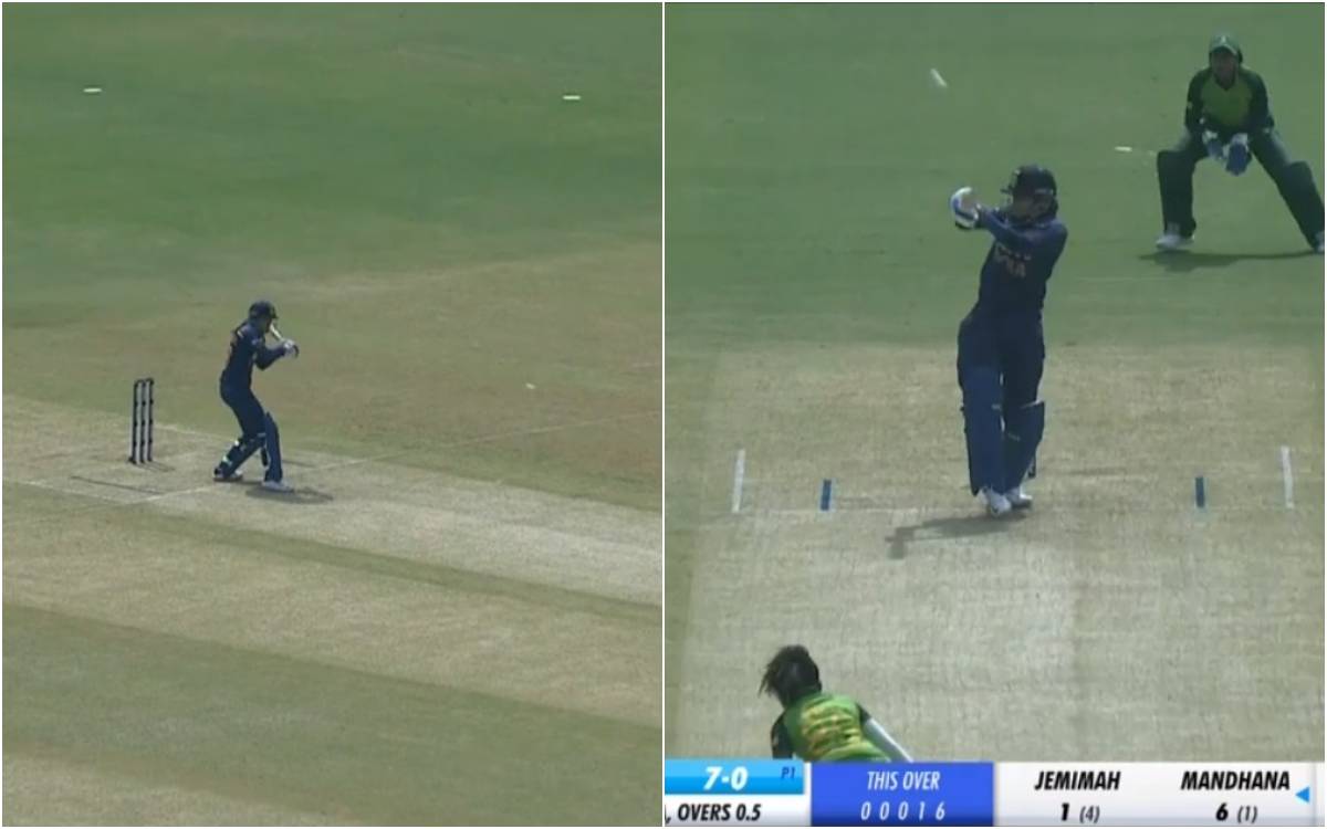 Cricket Image for VIDEO : स्मृति मंधाना में आई सहवाग की आत्मा, पहले ओवर में ही जड़ दिए लगातार दो छक्