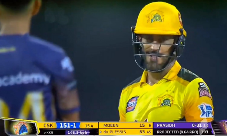 Cricket Image for Ipl 2021 Heated Moments Between Faf Du Plessis And Prasidh Krishna