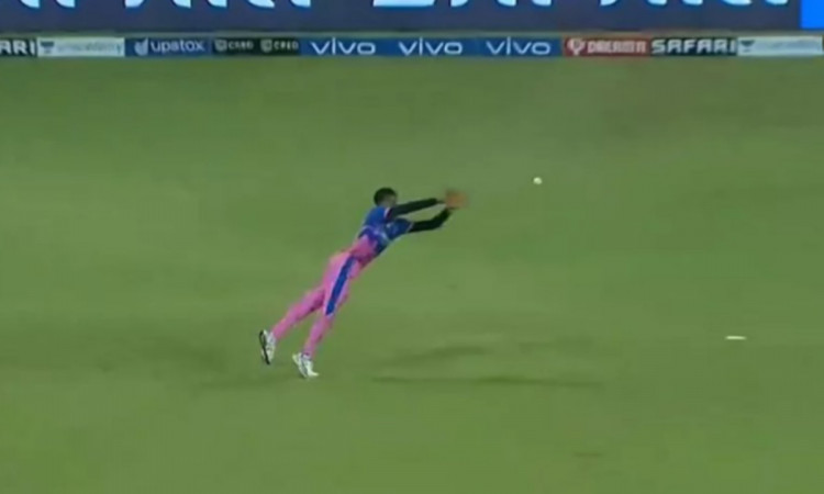Cricket Image for Ipl 2021 Sensational Catch By Rajasthan Royals Player Chetan Sakariya