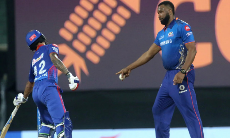 Cricket Image for Ipl 2021 Kieron Pollard Tries To Mankading Shikhar Dhawan Watch Video