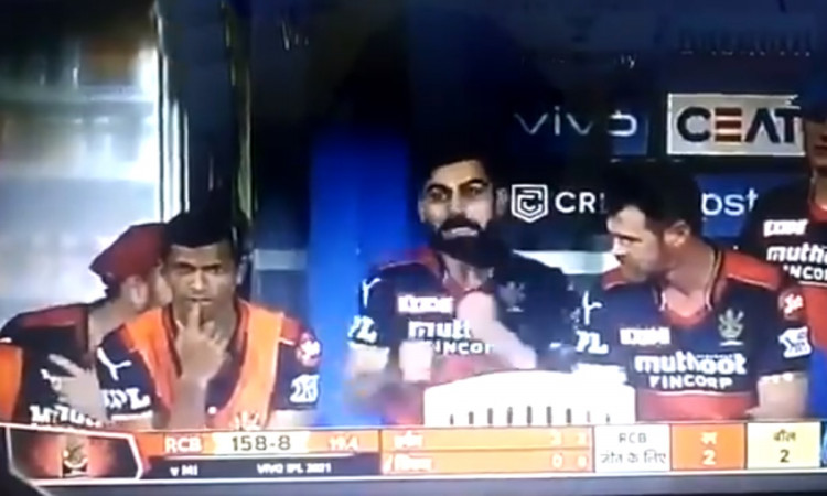 Cricket Image for Ipl 2021 Virat Kohli Reaction After Rcb Need 2 On 2 Watch Video